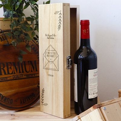Caisse à vin personnalisée en bois - Veux-tu être ... ?