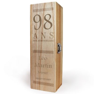 Caisse à vin personnalisable homme 98 ans
