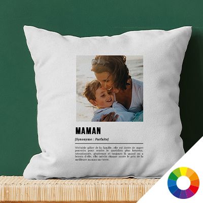 Coussin personnalisé photo - Définition Maman