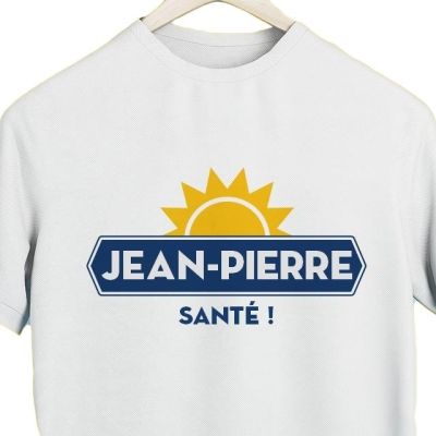 T-shirt blanc homme personnalisé pour un Jean-Pierre