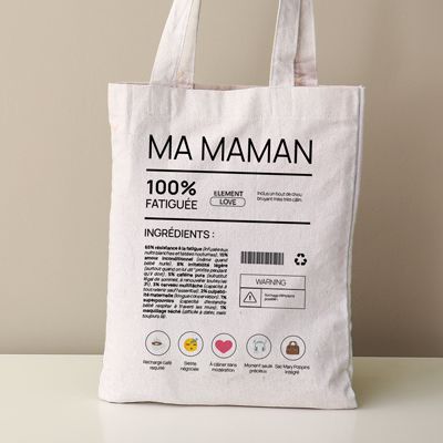 Tote bag personnalisé - Composition d'une jeune maman