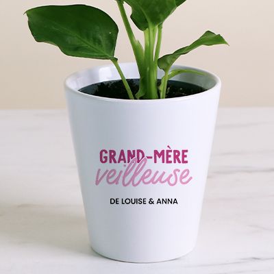 Pot de fleurs personnalisé - Grand mère-veilleuse