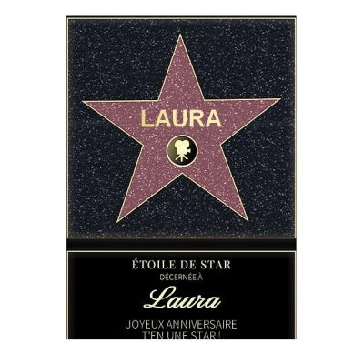 Affiche etoile de star personnalisée pour une Laura