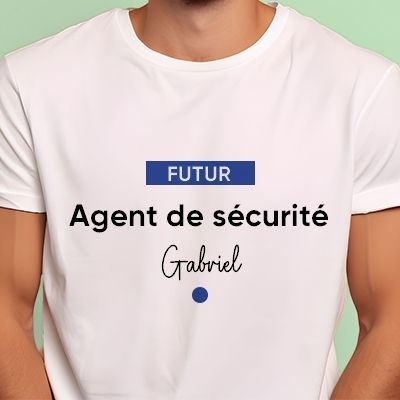 Tee shirt personnalisé homme - Futur agent de sécurité
