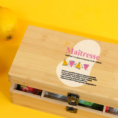 Boite à thé personnalisée - Définition Maitresse