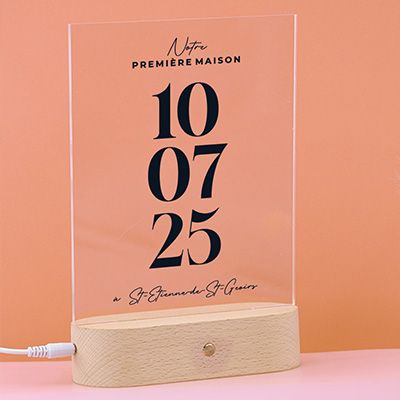 Lampe 3D personnalisée - Date Marquante