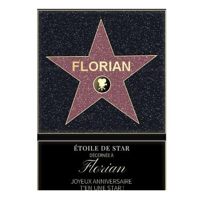 Affiche etoile de star personnalisée pour un Florian