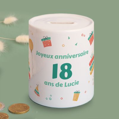 Tirelire personnalisée - Anniversaire