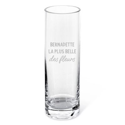 Vase cylindrique personnalisé pour une Bernadette