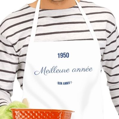 Tablier blanc vintage homme année 1950