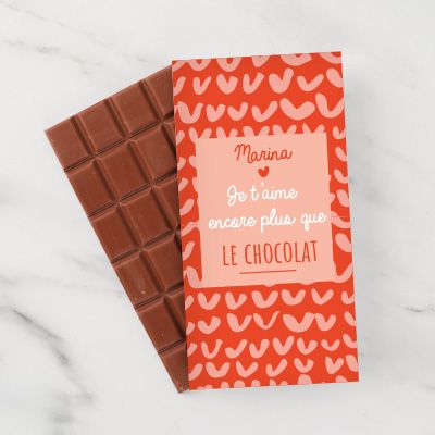 Tablette de chocolat Je t'aime plus que ...