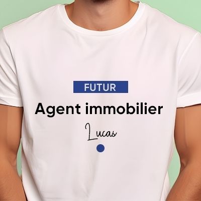 Tee shirt personnalisé homme - Futur agent immobilier