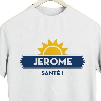 T-shirt blanc homme personnalisé pour un Jerome