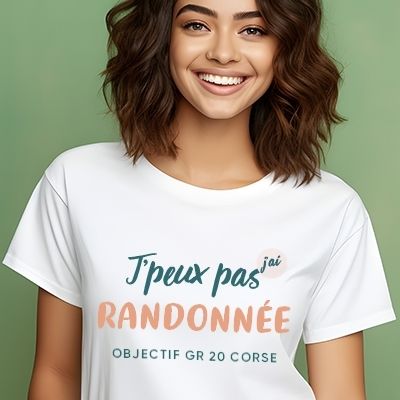 Tee shirt personnalisé femme - J'peux pas j'ai randonnée