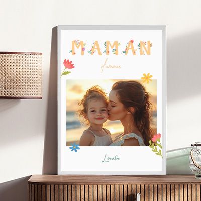 Affiche personnalisée - Amour Fleuri