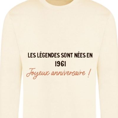 sweat message générique homme né en 1961