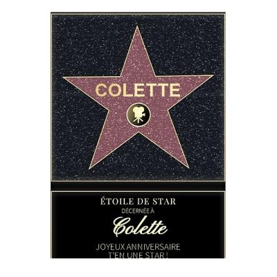Affiche etoile de star personnalisée pour une Colette