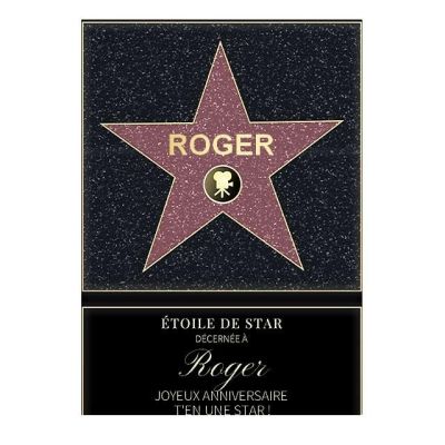 Affiche etoile de star personnalisée pour un Roger