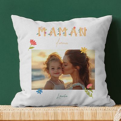 Coussin personnalisé - Amour Fleuri