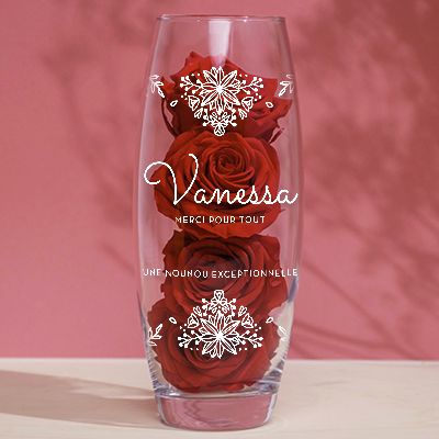 Vase personnalisé ovale - Fleurs