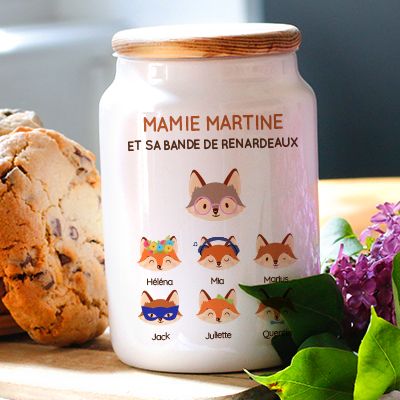 Pot à biscuits personnalisé - Mamie Renard et sa meute