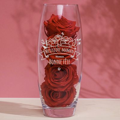 Vase personnalisé ovale - Maman Fleurie