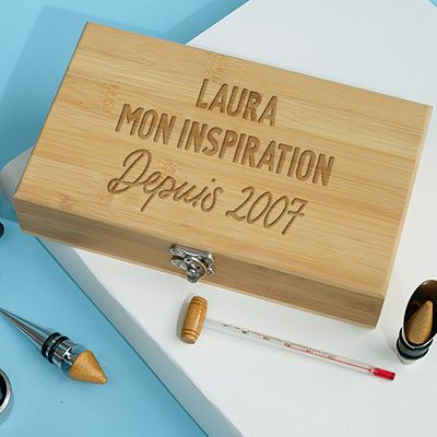 Coffret sommelier personnalisé - 5 accessoires - Texte