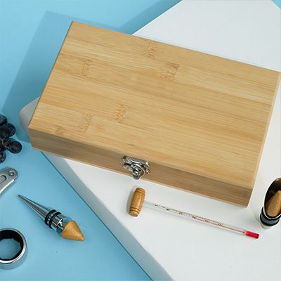 Coffret sommelier en bois - 5 accessoires