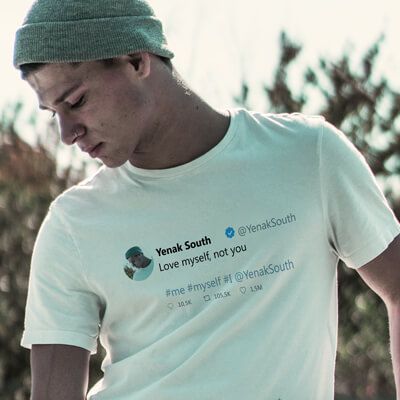 T-shirt homme personnalisé photo - Tweet