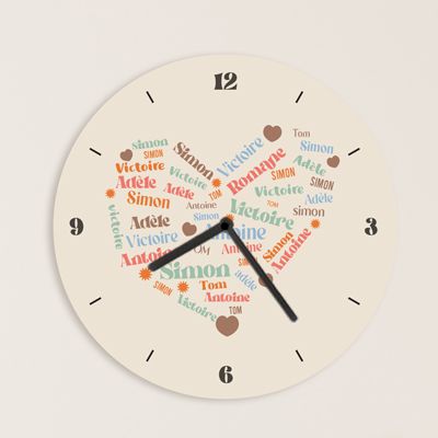 Horloge Coeur Famille