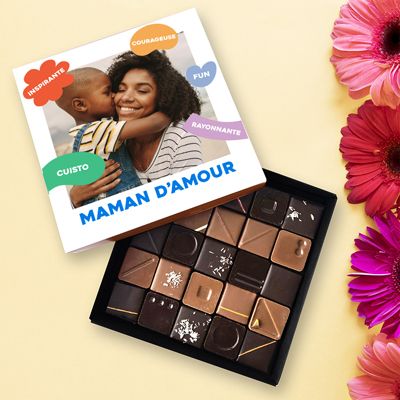 Coffret luxe chocolats personnalisé - Eclats de Couleurs