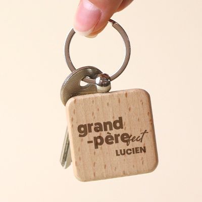 Porte-clés en bois personnalisé - Grand Père-fect