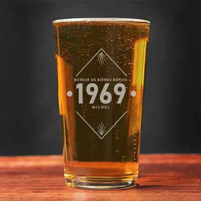 Verre à bière personnalisé anniversaire - Année