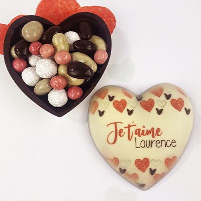 Coeur tout chocolat personnalisé - Amour