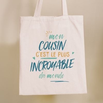 Tote bag personnalisé - Cousin le plus...