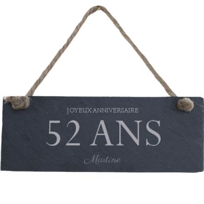Plaque de porte en ardoise femme 52 ans