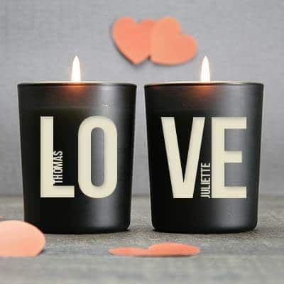 Duo de bougies personnalisables et parfumées - LOVE