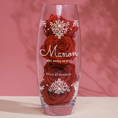 Vase personnalisé ovale - Fleurs