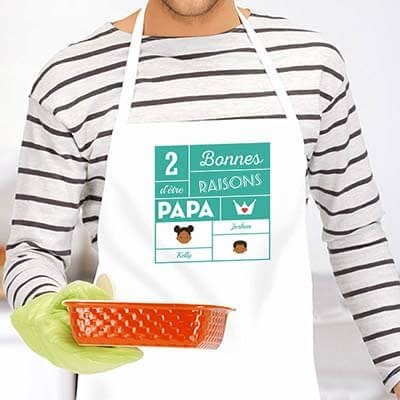 Tablier de cuisine personnalisé - Dream Team de Papa