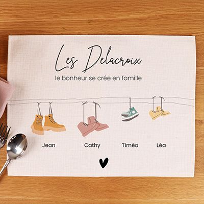 Set de table personnalisé - Famille Chaussures