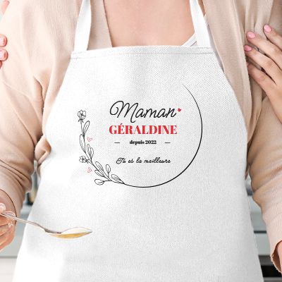 Tablier fête des mères personnalisé : tablier de cuisine pour maman