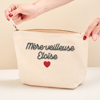 Trousse personnalisé brodée - Beige