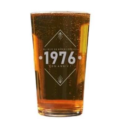 verre à bière pinte année homme né en 1976