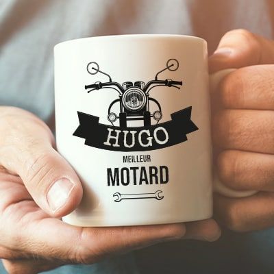 Mug personnalisé prénom - Motard