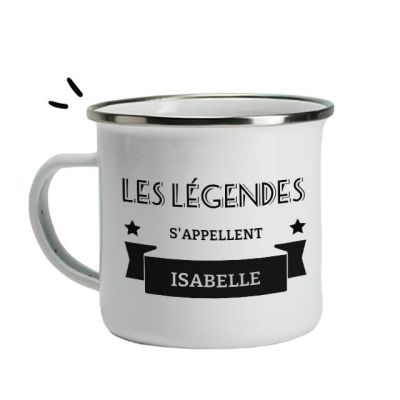 Mug émaillé légende personnalisé pour une Isabelle