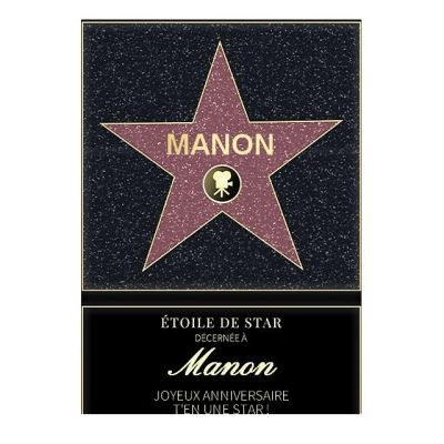 Affiche etoile de star personnalisée pour une Manon