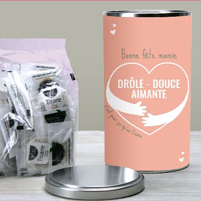 Coffret à thé avec prénom ou message - Boîte à thé avec 9 compartiements et  gravure sur le couvercle (Boîte 9 compartiments) : : Epicerie