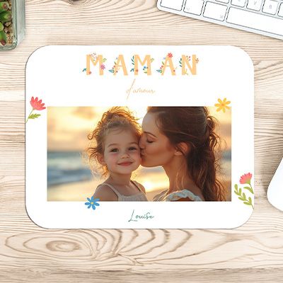 Tapis de souris personnalisé - Amour Fleuri