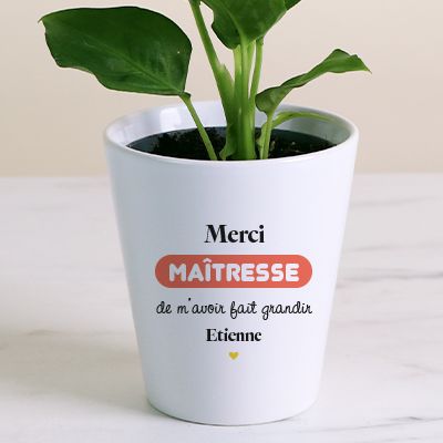 Pot de fleurs personnalisé - Merci Maîtresse