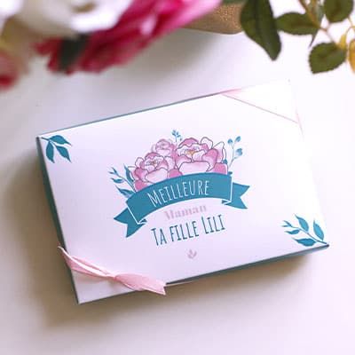 Boîte de chocolats personnalisée - Collection Maman Fleurie